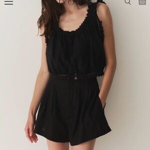 DOEN Larue linen/cotton shorts/ black